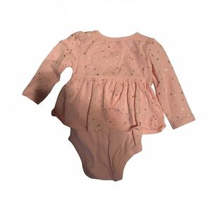 Garanimals Pink Long-Sleeve Star Peplum One-Piece